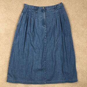 Vintage Women’s Truly Yours Jean Skirt Size 16 A Frame Midi Pleated‎ 1990's